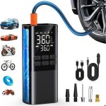 Gonfleur pneus voiture sans fil - compresseur � air portatif 150psi avec arr�t automatique - lumi�re ...