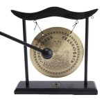 Gong sur socle - d�coration bouddha rieur