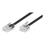 Goobay western cable cble tlphonique - rseau rj - 11 - rj - 14 (m) pour rj - 45 (m) 15 m plat noir ...