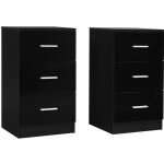 Goplus lot de 2 caisson de bureau avec 3 tiroirs 37x34x66, 5cm - classeur de dossiers - glissire lisse ...