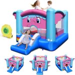 Goplus aire de jeu chteau gonflable licorne avec souffleur 450w toboggan et zone de sautpour enfants ...