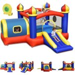Goplus aire de jeu chteau gonflable avec souffleur zone de sautmaison de rebondtobogganpanier de basketcharge ...