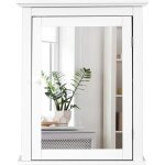 Goplus armoire murale de salle de bain 56x15x69cm grande armoire � pharmacie avec miroir et �tag�re de ...