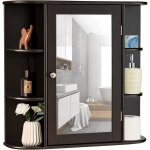 Goplus armoire murale pour salle de bain porte avec miroirplusieurs tablettes de différentes tailles ... Goplus armoire murale pour salle de bain porte avec miroirplusieurs tablettes de différentes tailles ...