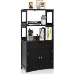 Goplus armoire de salle de bain en bois avec tiroir, �tag�re � 4 �tages, armoire midisch 2 portes avec ...