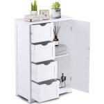 Goplus armoire de salle de bain sur pied - 55x30 x81cm - 4 tiroirs&porte magnétique - etagère hauteur ... Goplus armoire de salle de bain sur pied - 55x30 x81cm - 4 tiroirs&porte magnétique - etagère hauteur ...