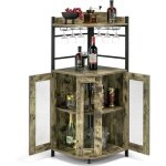 Goplus armoire  vin dangle style industrielle avec tagre rglable et porte en maille meuble de rangement ...