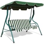 Goplus balancelle de jardin 3 places 170x110x153cmavec auvent r�glableswing de jardin tissu en polyester ...