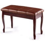 Goplus banquette / banc de piano double en bois massif robuste et antidrapant avec sige rembourr en ...
