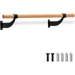 Goplus barre de danse classique murale de 120 cm barre de ballet en bois massif avec hauteur fixe convient ...