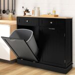 Goplus buffet de cuisine 100x35x90cm - 1 poubelle(sans seau) + 1 placard + 2 tiroir + 1 plateau en bois ... Goplus buffet de cuisine 100x35x90cm - 1 poubelle(sans seau) + 1 placard + 2 tiroir + 1 plateau en bois ...