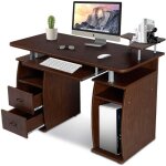 Bureau dangle - goplus - avec tablette imprimante - tablette à clavier coulissant - divers rangements ... Bureau dangle - goplus - avec tablette imprimante - tablette à clavier coulissant - divers rangements ...