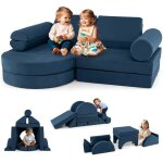 Goplus canap enfant convertible 13 pcs en mousse - housses amovibles et lavables - chauffeuse enfant ...