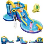 Goplus chteau gonflable avec souffleurtoboggan et trampoline aire de jeux piscine  balles pour 2 enfants ...