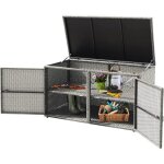 Goplus coffre de rangement en rotin pe avec 2 tagres bote de rangement avec couvercle  charnire ...