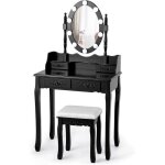 Goplus coiffeuse avec tabouret et miroir amoviblelumière led 3 couleurs2 en 1 avec 4 tiroirs et Étagère ... Goplus coiffeuse avec tabouret et miroir amoviblelumière led 3 couleurs2 en 1 avec 4 tiroirs et Étagère ...