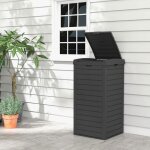 Goplus composteur 118l - poubelle dextrieur avec couvercle rabattable et bac dgouttement extractible ...