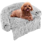 Goplus coussin pour animaux avec traversin doux tapis apaisant en peluche pour chien avec housse amovible ...