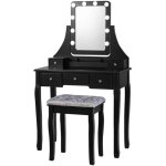 Goplus ensemble de coiffeuse et de tabouret avec miroir pivotanttable de maquillage en boisluminosités ... Goplus ensemble de coiffeuse et de tabouret avec miroir pivotanttable de maquillage en boisluminosités ...