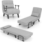 Goplus fauteuil pliable lit 2 en 1avec dossier réglable en 5 niveaux coussin rembourrémanche ergonomiquegris ... Goplus fauteuil pliable lit 2 en 1avec dossier réglable en 5 niveaux coussin rembourrémanche ergonomiquegris ...