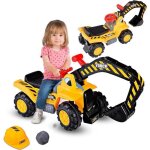 Goplus - jouet bulldozer d?excavatrice - porteur avec pelle mobile et klaxon - jaune