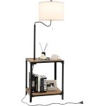 Goplus lampadaire d?tagre avec bras rotatif  360 lampe de salon sur pied avec abat - jour lampadaire ...