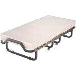 Lit pliant � roulettes avec matelas 10cm - goplus - 200x90cm charge 110kg - � lattes en bois matelas ...