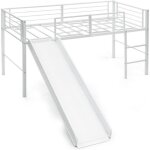 Goplus lit superpos avec chelle  2 marches et toboggan amoviblelit mezzanine avec garde - corps de ...