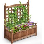 Goplus lit surlev de jardin avec treillis pot  fleurs jardinire pot  plante bac  plante jardinire ...