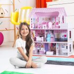 Goplus maison de poupées 61 x 265 x 71cm maison poupée à 3etages et 5pièces avec mobiliersjouet de rôle ... Goplus maison de poupées 61 x 265 x 71cm maison poupée à 3etages et 5pièces avec mobiliersjouet de rôle ...