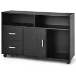 Goplus meuble à dossiers avec grand espace de rangement caisson de bureau avec 5 roulettes universelles ... Goplus meuble à dossiers avec grand espace de rangement caisson de bureau avec 5 roulettes universelles ...