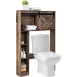 Goplus meuble tagre de salle de bain rangement au dessus des toilettes wc ou lave - linge 84 x 17 x ...