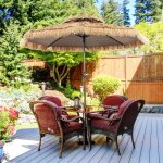 Goplus parasol en paille pe 285cm avec toit inclinableparasol chaumestyle hawaen tropical 8 baleinespour ...