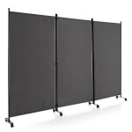 Goplus paravent séparation pliant 180hx262lcm 3 panneaux avec roulettes cadre en métalidéal pour maison ... Goplus paravent séparation pliant 180hx262lcm 3 panneaux avec roulettes cadre en métalidéal pour maison ...