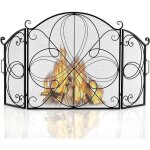 Goplus pare feu cheminée pliable 3 panneaux en fer Écran de cheminée pare - Étincelles grille de protection ... Goplus pare feu cheminée pliable 3 panneaux en fer Écran de cheminée pare - Étincelles grille de protection ...
