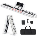 Goplus piano numrique 88 touches pliabledouble clavier lumineuses avec pdale de sustain pupitre de ...