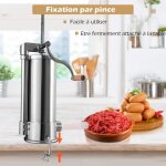 Goplus poussoir  saucisse 6l - machine  saucisse manuelle avec tubes de renplissage diffrents - fixable ...