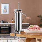 Goplus poussoir  saucissemachine  saucisse manuelle en acier inox et aluminiumavec 4tubes de renplissage ...