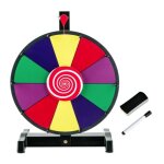 Goplus roue de fortune 30 cm roue de prix & 10 emplacements personnalisable roue de jeu avec stylo effaable ...