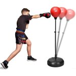 Goplus sac de frappe sur pied hauteur adjustable 122 - 154 cm punching - ball avec gants et pompe pour ...