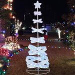 Goplus sapin de nol lumineux 210cm spirale pr - illumin arbre artificiel led blanc avec 341 lumires ...