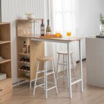 Goplus set table  manger&2 chaise ensemble 3 pice120 x 40 x 35cm etagre  vin  2 niveaux&etagre ...