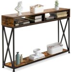 Goplus table console style industriel - 120px23l x79hcm - avec 3 Étagère ouverte - cadre en fer - table ... Goplus table console style industriel - 120px23l x79hcm - avec 3 Étagère ouverte - cadre en fer - table ...