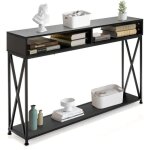 Goplus table console style industriel - 120px23l x79hcm - avec 3 Étagère ouverte - cadre en fer - table ... Goplus table console style industriel - 120px23l x79hcm - avec 3 Étagère ouverte - cadre en fer - table ...