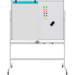 Goplus tableau blanc 120x90cmhauteur rglable double face tableau blanc magntique rotatif  360 avec ...