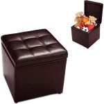 Goplus tabouret pouf avec boîte de rangement en bois&cuir pu40x40x40cmcharge 150kgbanc à chaussures avec ... Goplus tabouret pouf avec boîte de rangement en bois&cuir pu40x40x40cmcharge 150kgbanc à chaussures avec ...