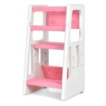 Goplus tour d?apprentissage 18 - 60 mois avec hauteur rglable escabeau enfant avec garde - corps et ...