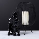 Statue - home deco factory - gorille - c�ramique - noir