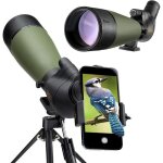 Gosky 20 - 60x80 longue vue - lunette d'observation bak4 pour tir a la cible chasse observation d'oiseaux ...