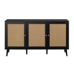 Goto - buffet bas - noir et cannage - 140 cm - noir Goto - buffet bas - noir et cannage - 140 cm - noir